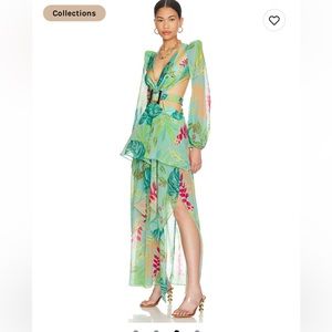Patbo Tropicalia Belted Cutout Maxi dress